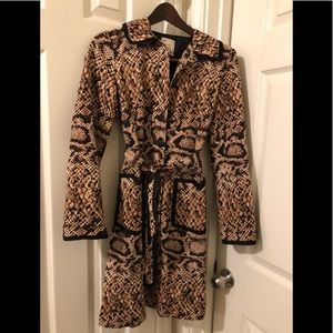 Nanette lepore leopard trench coat
